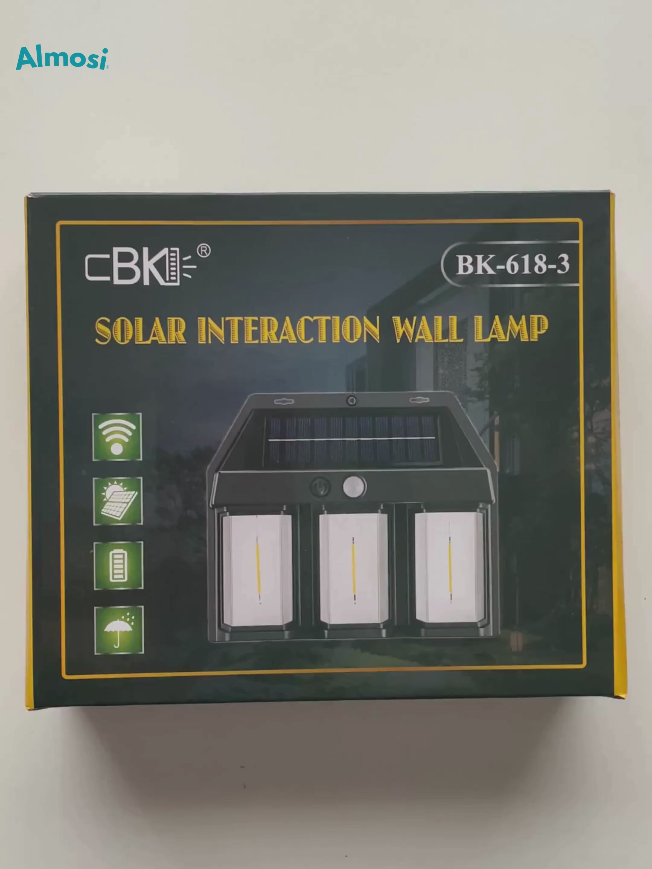 Lámpara solar con 3 ampolletas
