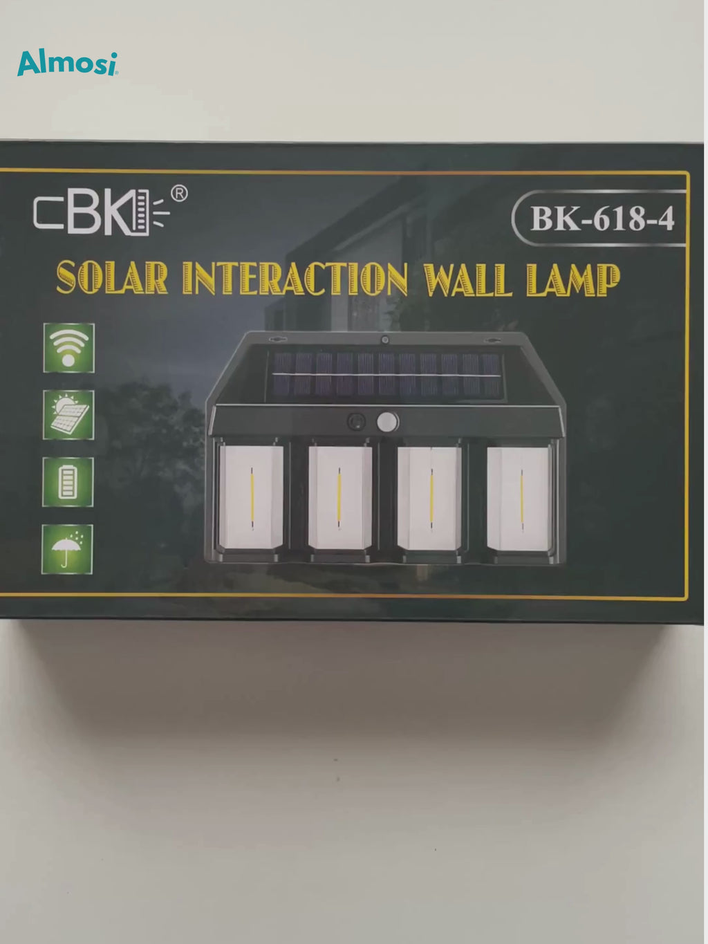 Lámpara solar con 4 ampolletas