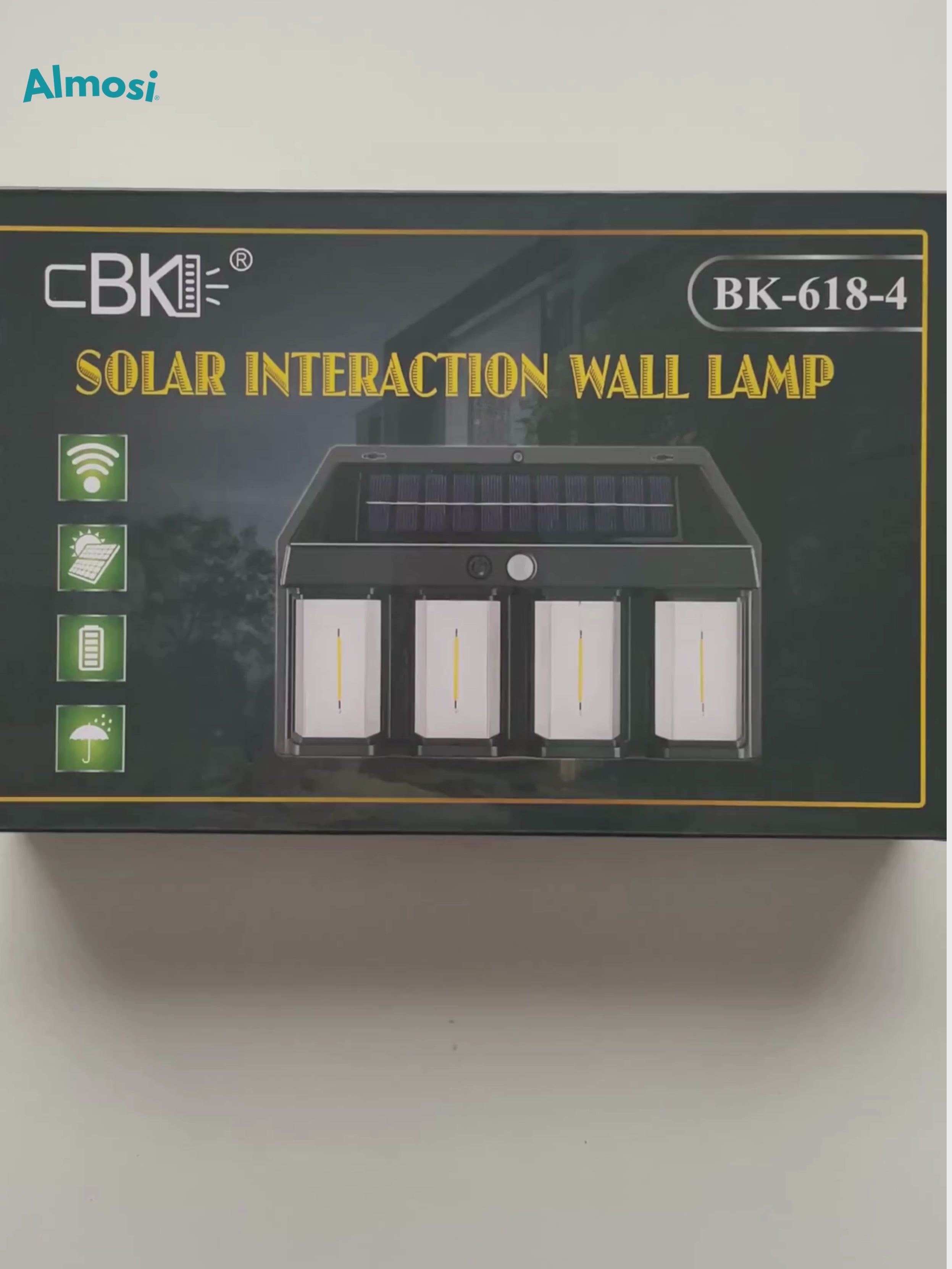Lámpara solar con 4 ampolletas