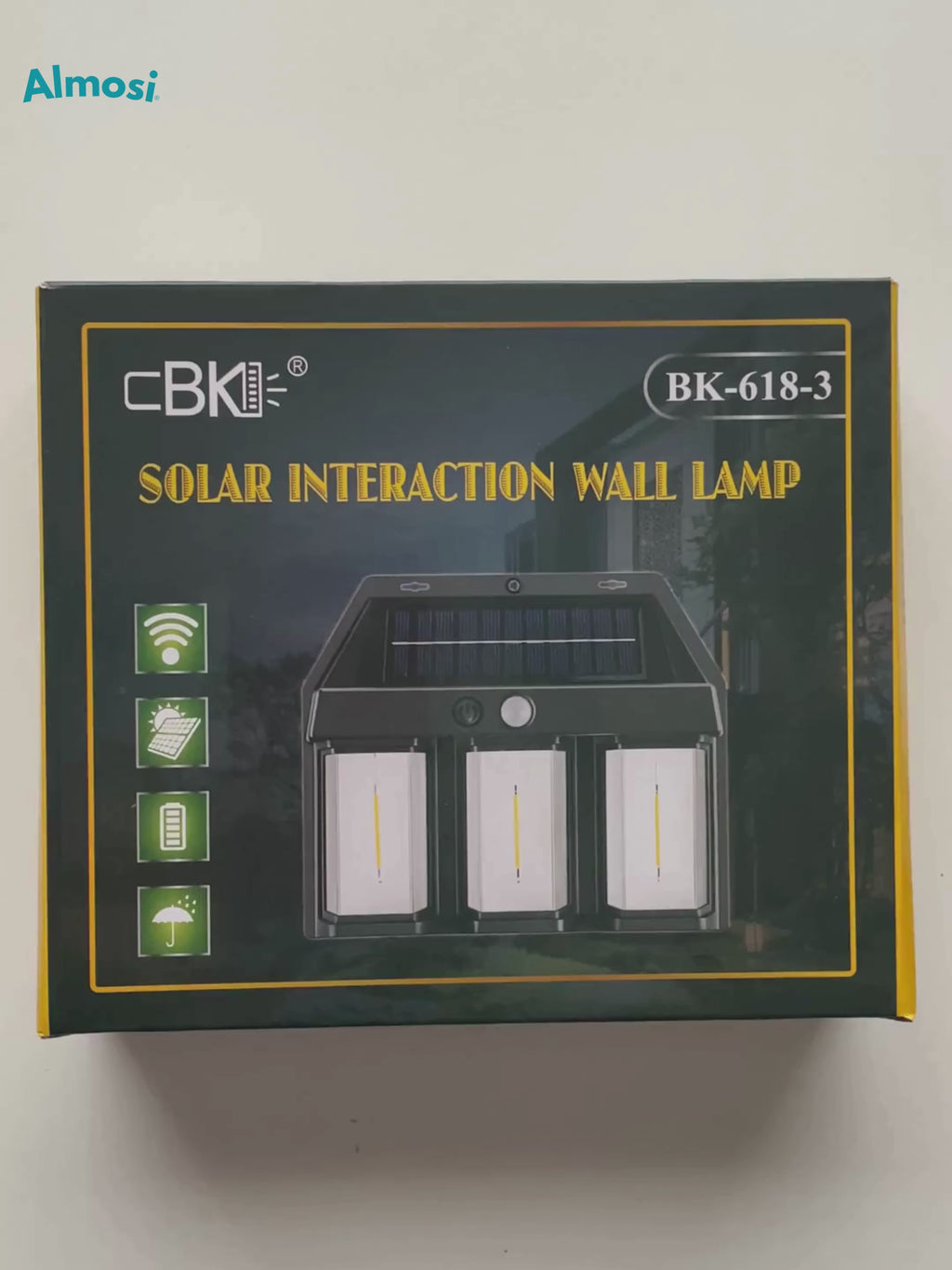 Lámpara solar con 3 ampolletas